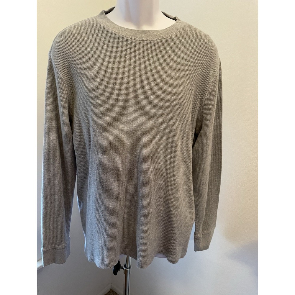 Levi's Thermal Shirt Men's Large Gray Waffle Thermal Knit Skater Grunge y2k Sz L